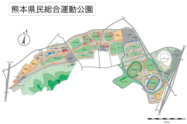 熊本県民総合運動公園　園内マップ